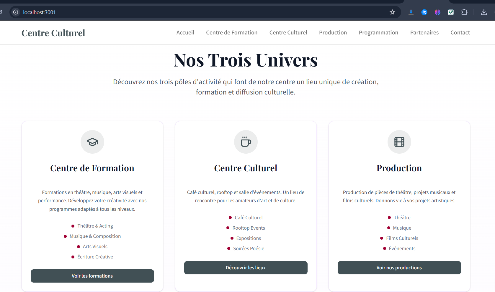 Full-stack Application for Crépuscule Prod